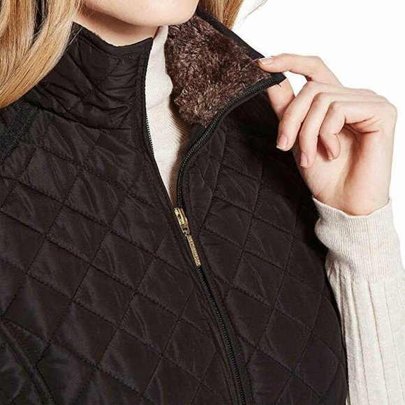 WEATHERPROOF Women Ultra Soft Cozy Lining Quilted Vest-- Black - Picture 3 of 9